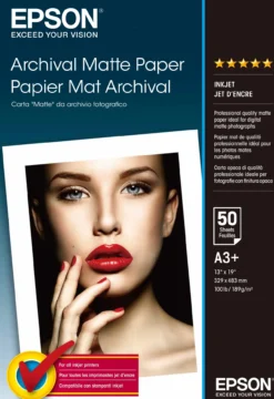 Papier<Epson Archival Matte Paper, DIN A3+, 189g/m2, 50 Sheets