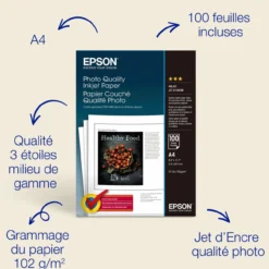 Papier<Epson A4 Photo Quality Inkjet Paper 102gsm, 100 sheets