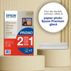 Papier<Epson A4 Premium Glossy Photo Paper 255gsm, 30 sheets