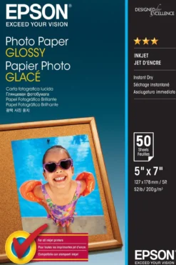 Papier<Epson Glossy Photo Paper (130 x 180mm), 200gsm, 50 sheets