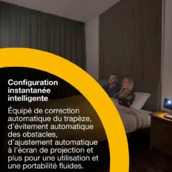 Projecteurs<Epson Lifestudio Flex Édition spéciale luxe — EF-73 Noir profond, Projecteur intelligent portable, Sound by Bose, Google TV, 4K Pro UHD, Chargement sans fil, Usage intérieur/extérieur, Garantie 5 ans*