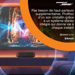 Projecteurs|Dernières Offres<Epson  Lifestudio Grand EH-LS670B Noir métallisé, Projecteur laser intelligent à ultracourte focale, 4K PRO UHD, Sound by Bose, Google TV, taille d’image jusqu’à 120 pouces (305 cm), garantie de cinq ans*