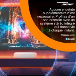 Projecteurs|Dernières Offres<Epson Lifestudio Grand Plus EH-LS970W, Blanc diamant, projecteur laser intelligent à ultracourte focale, résolution home cinéma 4K réelle, Sound by Bose, Google TV