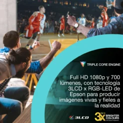 Projecteurs|Dernières Offres<Epson Lifestudio Pop EF-61W blanc diamant, Projecteur portatif smart, Sound by Bose, Google TV, HD intégrale, utilisation en intérieur/extérieur, garantie de 5 ans*
