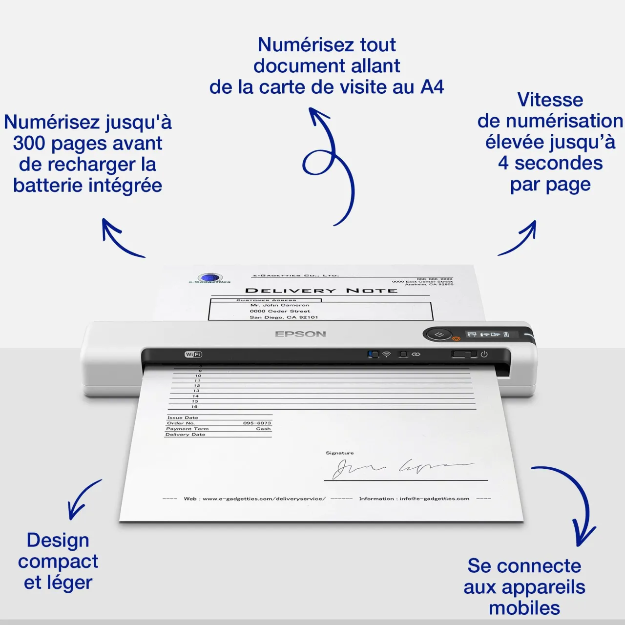 Scanners|Dernières Offres<Epson WorkForce DS-80W