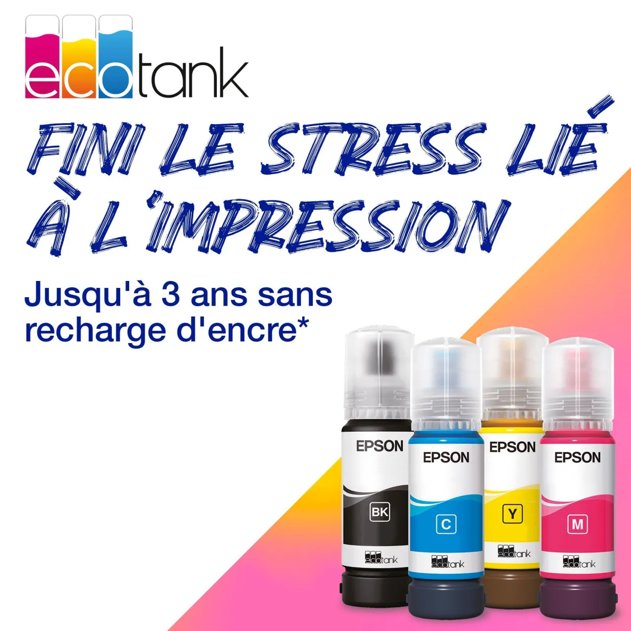 Imprimantes<Epson Imprimante A4 Wi-Fi EcoTank ET-1810 équipée de réservoirs d’encre, avec jusqu’à 3 ans d’encre inclus