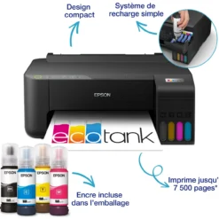 Imprimantes<Epson Imprimante A4 Wi-Fi EcoTank ET-1810 équipée de réservoirs d’encre, avec jusqu’à 3 ans d’encre inclus