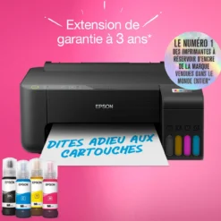 Imprimantes<Epson Imprimante A4 Wi-Fi EcoTank ET-1810 équipée de réservoirs d’encre, avec jusqu’à 3 ans d’encre inclus
