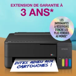Imprimantes<Epson Imprimante A4 Wi-Fi et AirPrint EcoTank ET-1910 équipée de réservoirs d’encre, avec jusqu’à 3 ans d’encre inclus