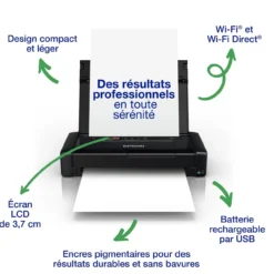 Imprimantes<Epson Imprimante Jet d’Encre A4 portable monofonction WorkForce WF-110W