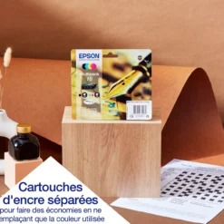 Imprimantes<Epson Imprimante Jet d’Encre A4 WorkForce WF-2110W avec connexion Wi-Fi et Ethernet