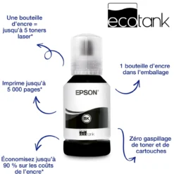 Imprimantes<Epson Imprimante monochrome A4 EcoTank ET-M1120 avec réservoir d’encre et Wi-Fi