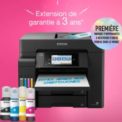 Imprimantes<Epson Imprimante multifonction A4 EcoTank ET-5800 avec Wi-Fi, réservoirs d’encre et fax