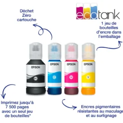 Imprimantes<Epson Imprimante multifonction A4 EcoTank ET-5850 avec Wi-Fi, réservoirs d’encre et fax