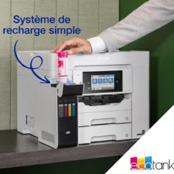 Imprimantes<Epson Imprimante multifonction A4 EcoTank ET-5880 avec Wi-Fi, réservoirs d’encre, scanner, copie et fax