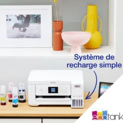 Imprimantes<Epson Imprimante multifonction A4 Wi-Fi EcoTank ET-2856 équipée de réservoirs d’encre, avec jusqu’à 3 ans d’encre inclus