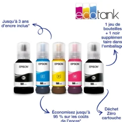 Imprimantes<Epson Imprimante multifonction A4 Wi-Fi EcoTank ET-2856 équipée de réservoirs d’encre, avec jusqu’à 3 ans d’encre inclus