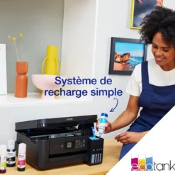 Imprimantes<Epson Imprimante multifonction A4 Wi-Fi EcoTank ET-2851 équipée de réservoirs d’encre, avec jusqu’à 3 ans d’encre inclus