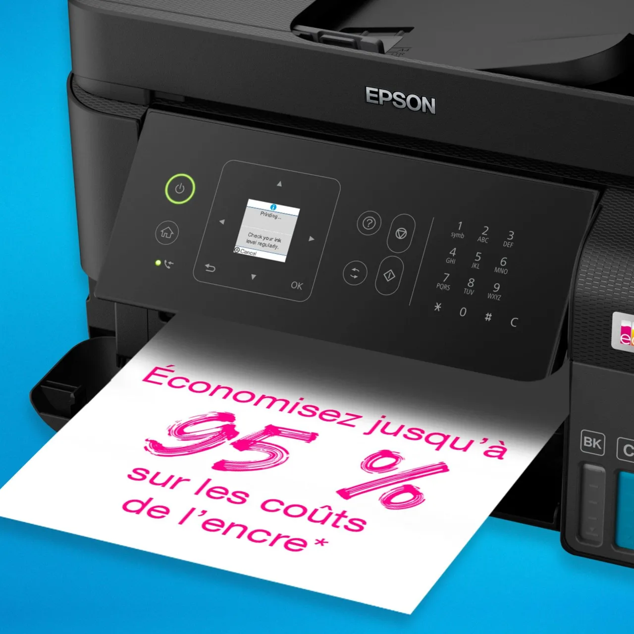 Imprimantes<Epson Imprimante multifonction A4 Wi-Fi EcoTank ET-4810 équipée de réservoirs d’encre, avec jusqu’à 3 ans d’encre inclus