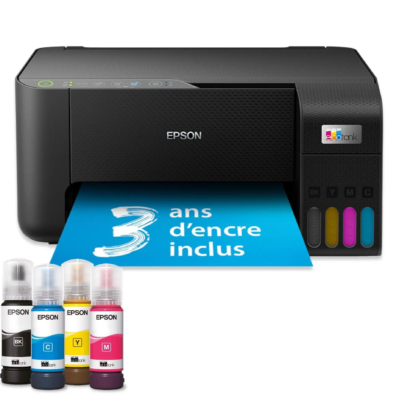 Imprimantes<Epson Imprimante multifonction A4 Wi-Fi EcoTank ET-2865 équipée de réservoirs d’encre, avec jusqu’à 3 ans d’encre inclus
