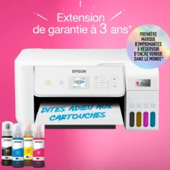 Imprimantes<Epson Imprimante multifonction A4 Wi-Fi EcoTank ET-2876 équipée de réservoirs d’encre, avec jusqu’à 3 ans d’encre inclus