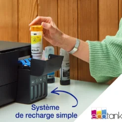 Imprimantes<Epson Imprimante multifonction A4 Wi-Fi EcoTank ET-2860 équipée de réservoirs d’encre, avec jusqu’à 3 ans d’encre inclus