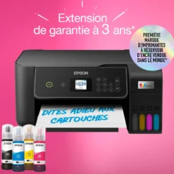Imprimantes<Epson Imprimante multifonction A4 Wi-Fi EcoTank ET-2875 équipée de réservoirs d’encre, avec jusqu’à 3 ans d’encre inclus