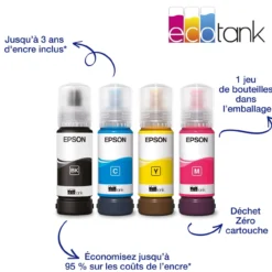 Imprimantes<Epson Imprimante multifonction A4 Wi-Fi EcoTank ET-2875 équipée de réservoirs d’encre, avec jusqu’à 3 ans d’encre inclus