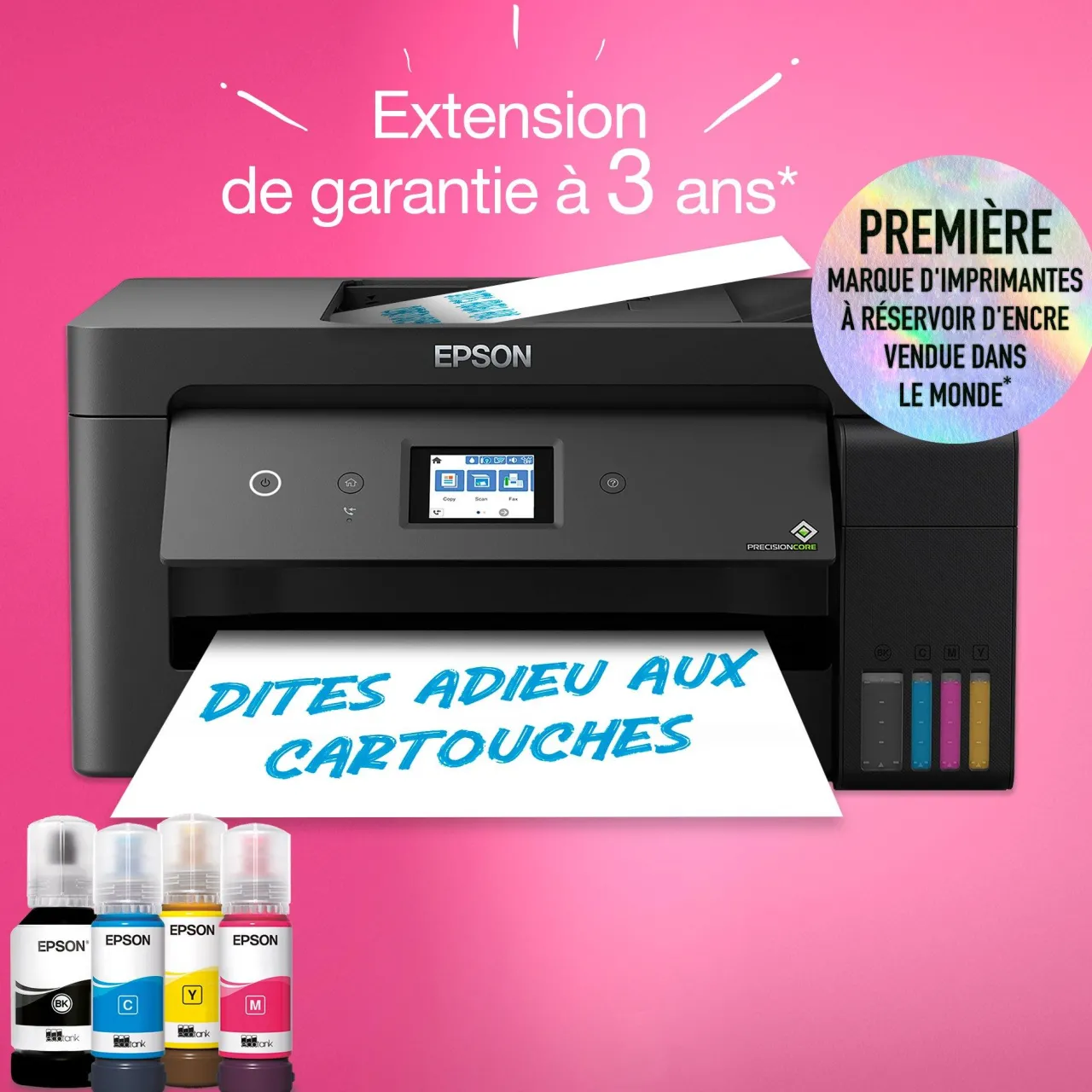 Imprimantes<Epson Imprimante multifonction A3+ Wi-Fi EcoTank ET-15000 équipée de réservoirs d’encre, avec jusqu’à 3 ans d’encre inclus