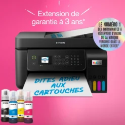 Imprimantes<Epson Imprimante multifonction A4 Wi-Fi EcoTank ET-4800 équipée de réservoirs d’encre, avec jusqu’à 3 ans d’encre inclus