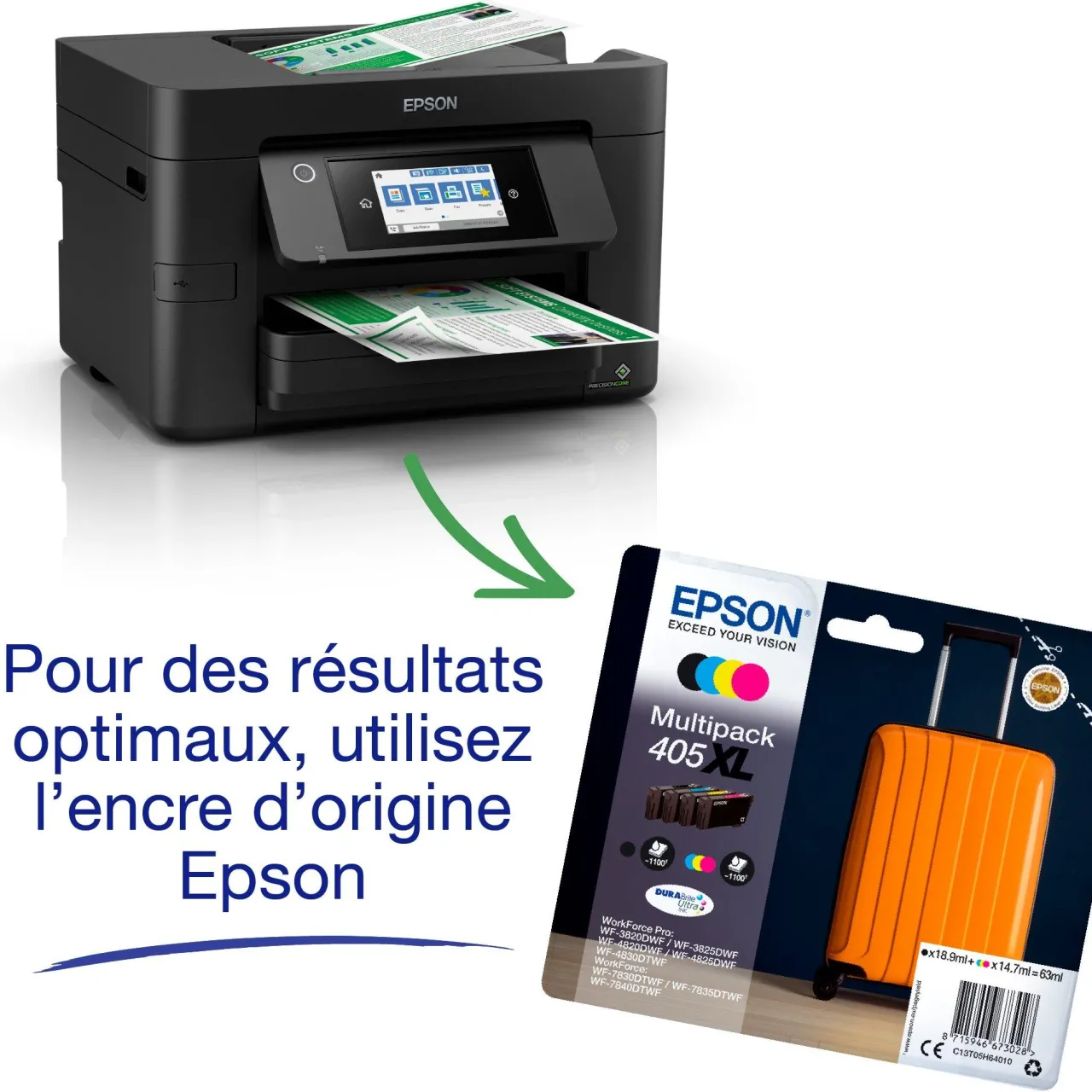 Imprimantes<Epson Imprimante multifonction Jet d’Encre A4 WorkForce Pro WF-4820DWF