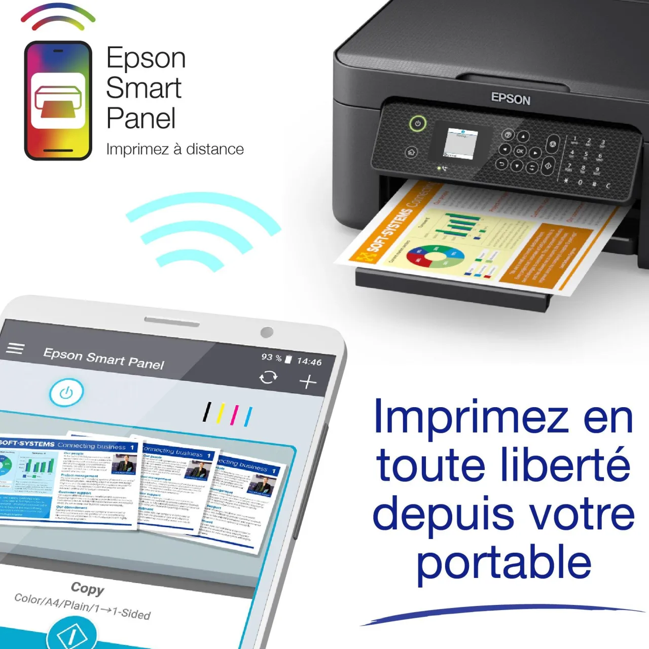 Imprimantes<Epson Imprimante multifonction Jet d’Encre A4 WorkForce WF-2910DWF