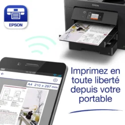 Imprimantes<Epson Imprimante multifonction Jet d’Encre A3 WorkForce WF-7830DTWF et 3 mois d’approvisionnement en encre offerts avec l’abonnement ReadyPrint*