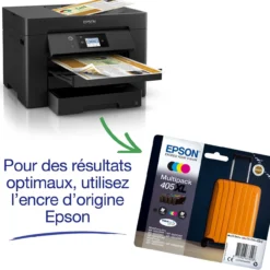 Imprimantes<Epson Imprimante multifonction Jet d’Encre A3 WorkForce WF-7830DTWF et 3 mois d’approvisionnement en encre offerts avec l’abonnement ReadyPrint*