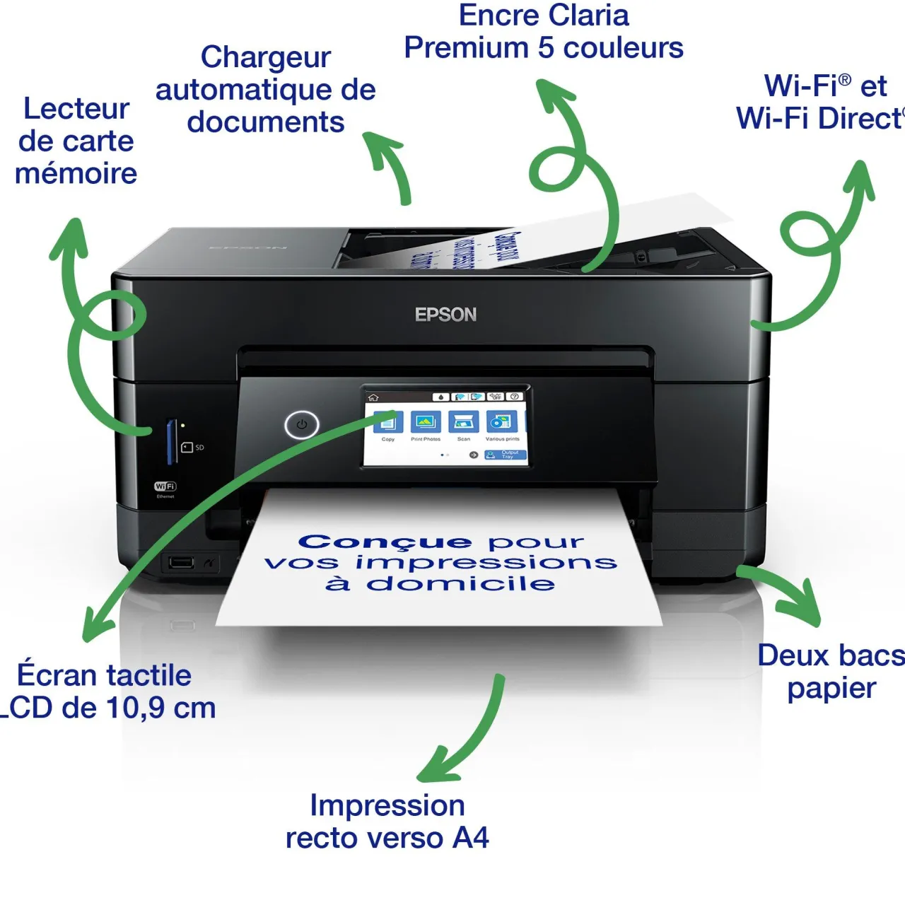Imprimantes<Epson Imprimante multifonction Jet d’Encre A4 Expression Premium XP‑7100