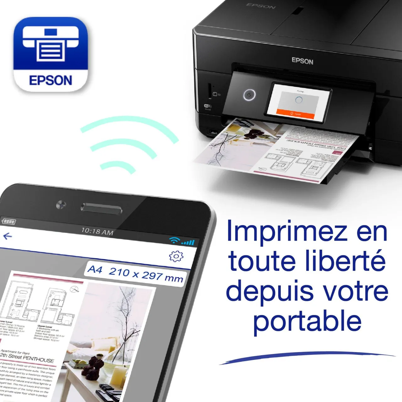 Imprimantes<Epson Imprimante multifonction Jet d’Encre A4 Expression Premium XP‑7100