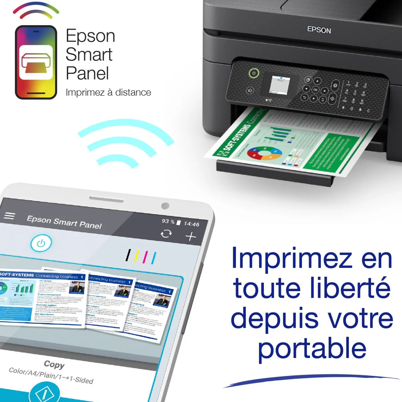 Imprimantes<Epson Imprimante multifonction Jet d’Encre A4 WorkForce WF-2930DWF