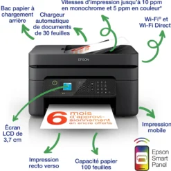 Imprimantes<Epson Imprimante multifonction Jet d’Encre A4 WorkForce WF-2930DWF