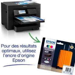 Imprimantes<Epson Imprimante multifonction Jet d’Encre A3+ WorkForce WF-7840DTWF et 3 mois d’approvisionnement en encre offerts avec l’abonnement ReadyPrint*