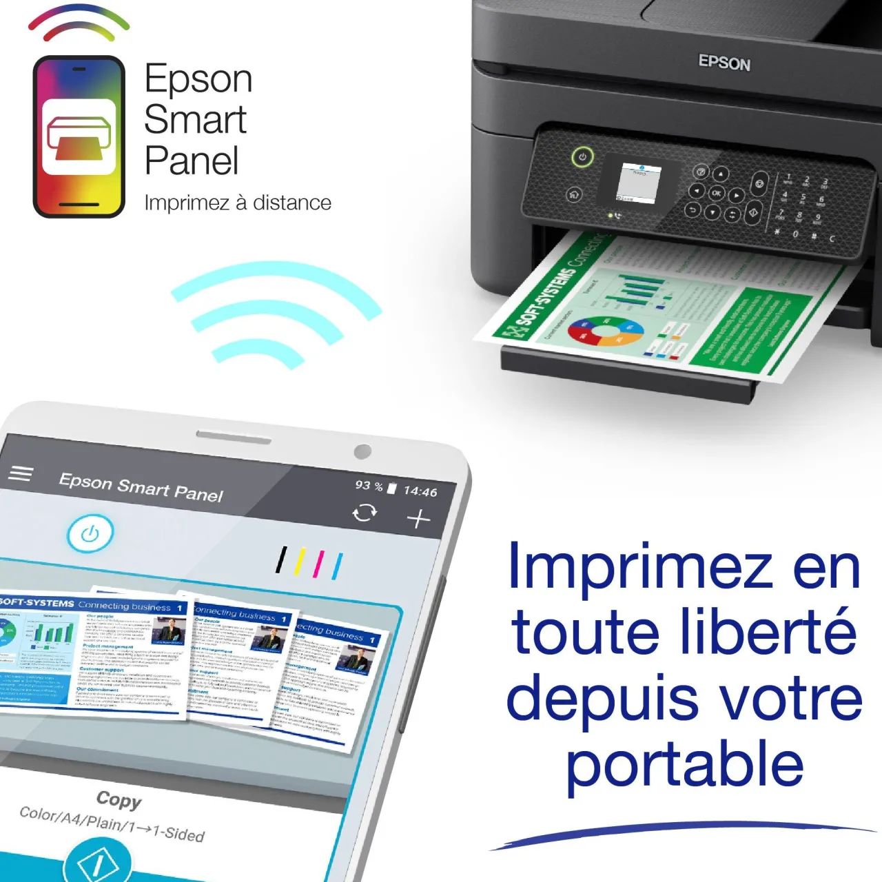 Imprimantes<Epson Imprimante multifonction Jet d’Encre A4 WorkForce WF-2935DWF