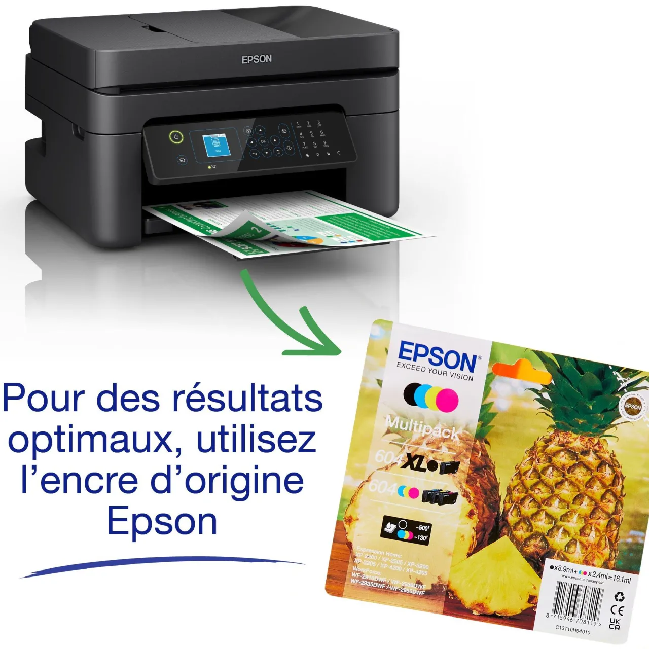 Imprimantes<Epson Imprimante multifonction Jet d’Encre A4 WorkForce WF-2935DWF