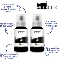 Imprimantes<Epson Imprimante multifonction monochrome A4 EcoTank ET-M2170 avec réservoir d’encre et Wi-Fi