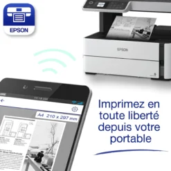 Imprimantes<Epson Imprimante multifonction monochrome A4 EcoTank ET-M2170 avec réservoir d’encre et Wi-Fi