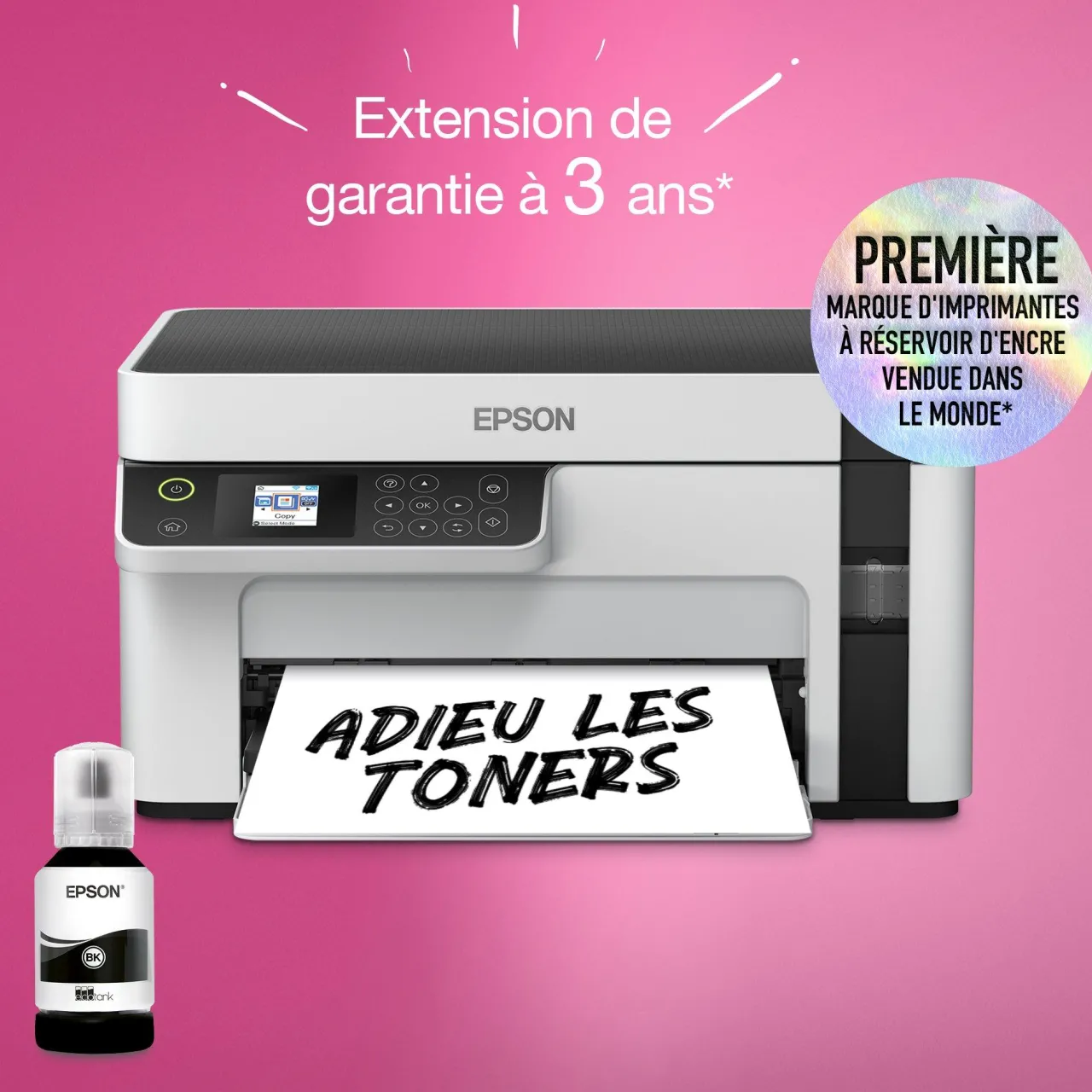 Imprimantes<Epson Imprimante multifonction monochrome A4 EcoTank ET-M2120 avec réservoir d’encre et Wi-Fi