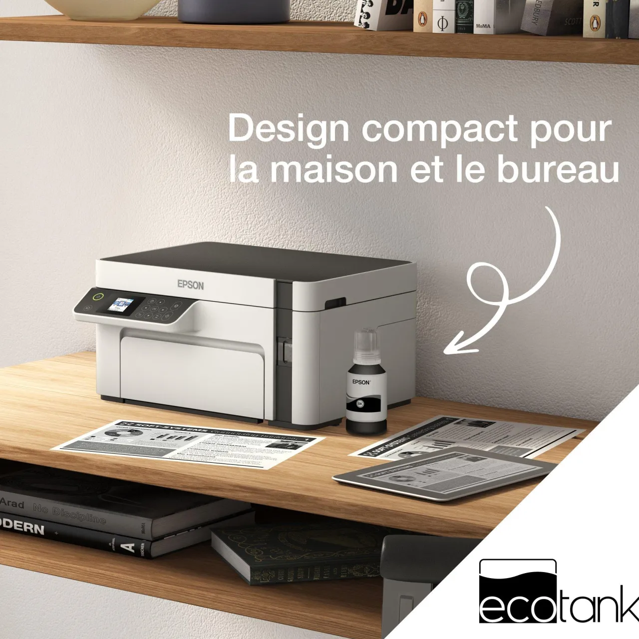 Imprimantes<Epson Imprimante multifonction monochrome A4 EcoTank ET-M2120 avec réservoir d’encre et Wi-Fi