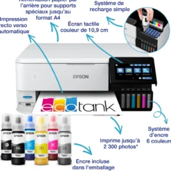 Imprimantes|Dernières Offres<Epson Imprimante photo A4 EcoTank ET-8500 avec réservoir d’encre et Wi-Fi