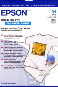 Papier<Epson Iron-on-transfer Paper, DIN A4, 124g/m2, 10 Sheets