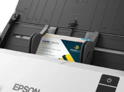 Scanners<Epson Le scanner recto verso automatique WorkForce DS-530III permet de numériser rapidement les documents professionnels
