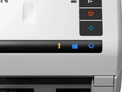 Scanners<Epson Le scanner recto verso automatique WorkForce DS-530III permet de numériser rapidement les documents professionnels