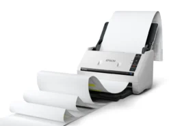 Scanners<Epson Le scanner recto verso automatique WorkForce DS-530III permet de numériser rapidement les documents professionnels